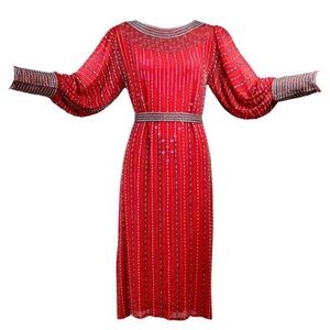 Sister Max 1920s  Red Striped Dress